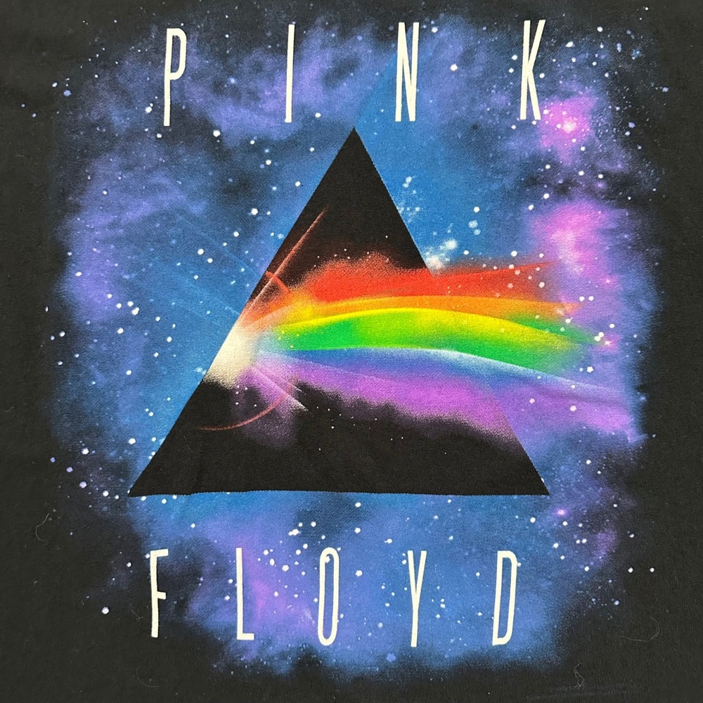 Liquid Blue Pink Floyd Dark Side of the Moon Galaxy‎ Graphic T-Shirt Black 3XL
